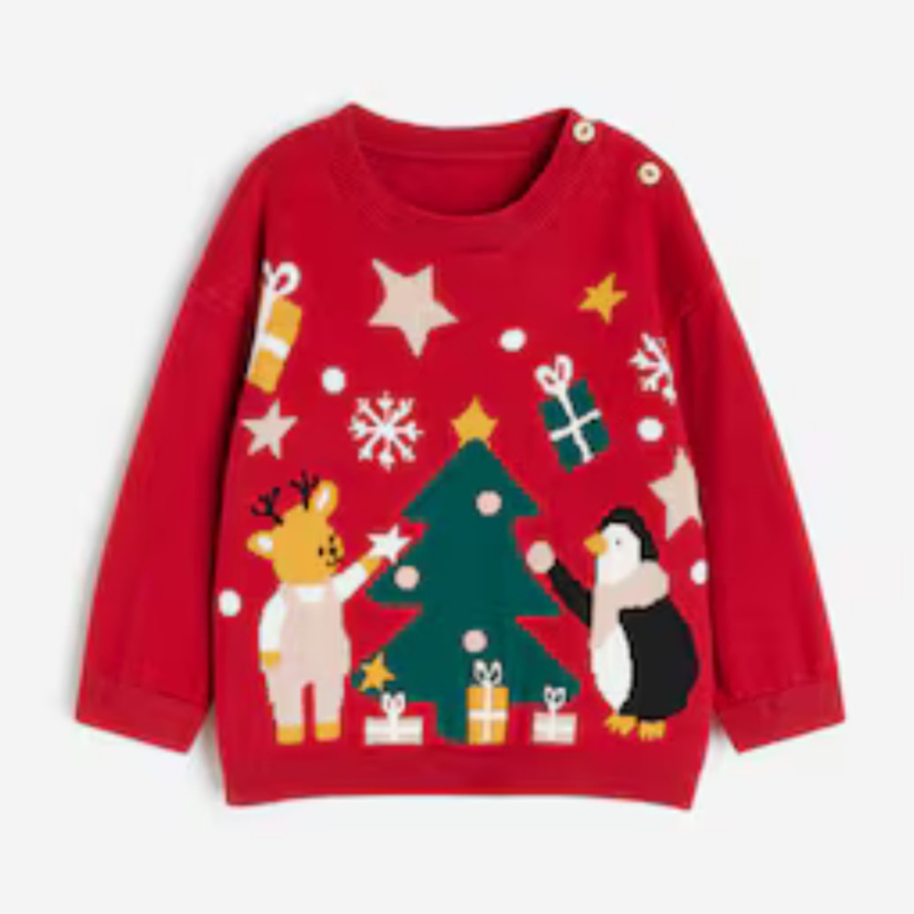 H&M Red Festive Kids Sweater 12-18 Months